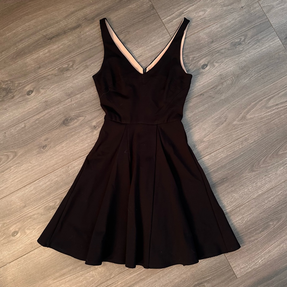 Black V Neck Mini Dress